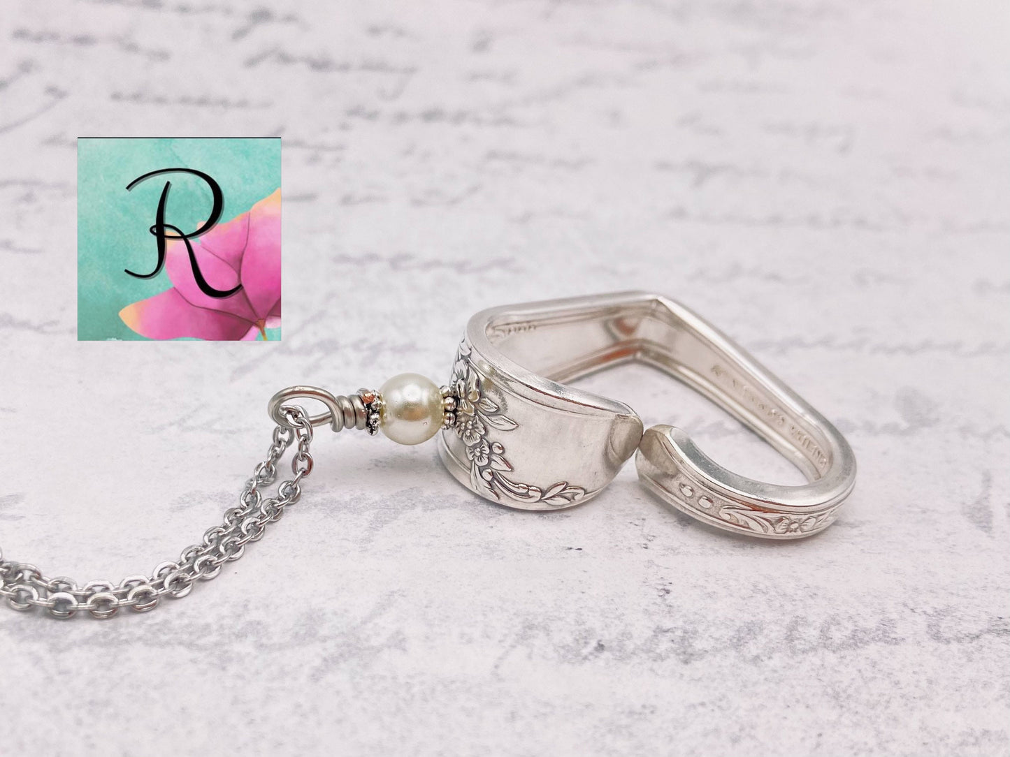 Heart Silverware Necklace, Vintage 1946 Queen Bess Vintage Silverware Heart, Spoon Jewelry, Valentines Gift