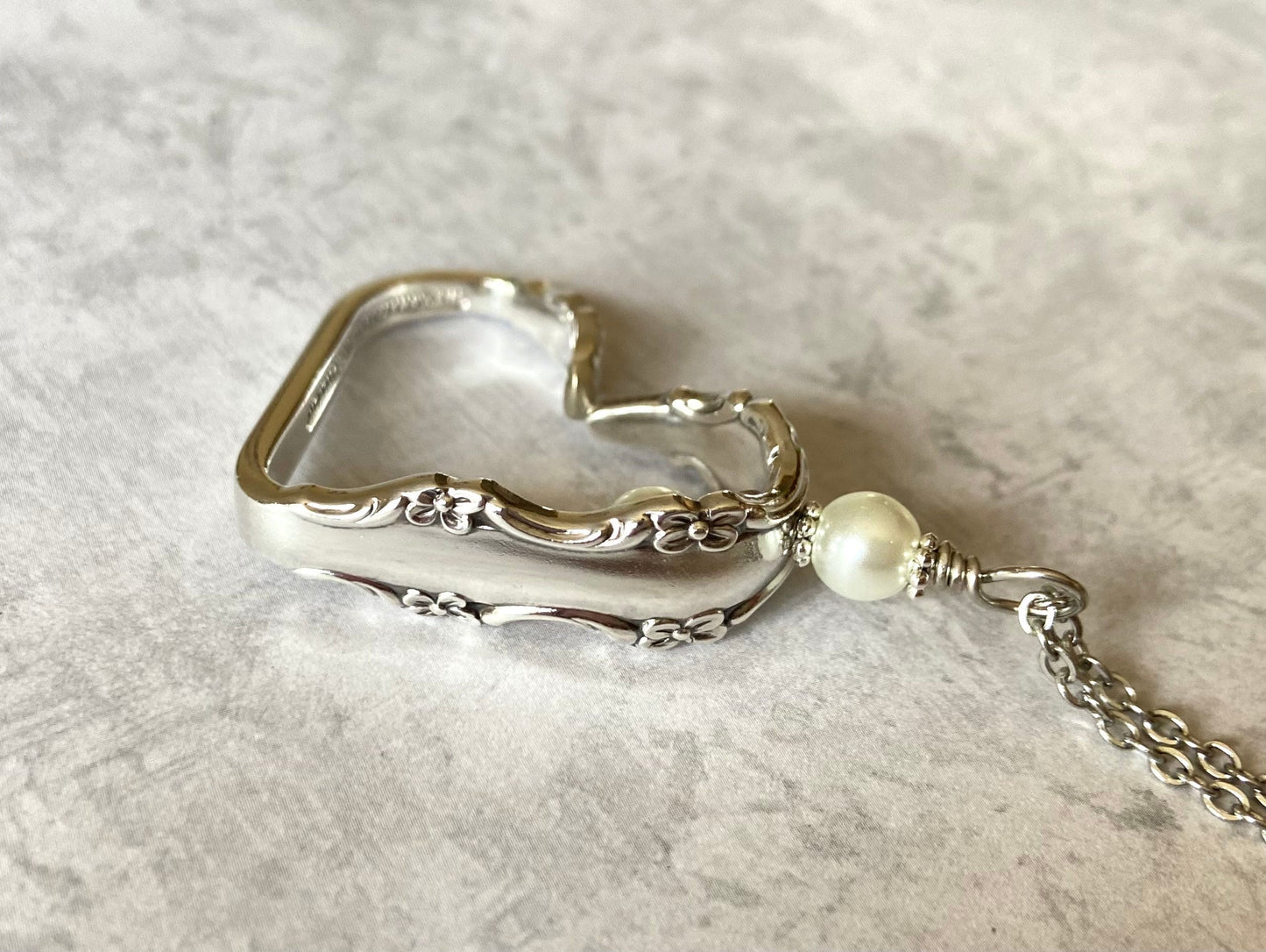 Heart Silverware Necklace, Empress 1969, Handmade Vintage Spoon Jewelry, Gift For Her