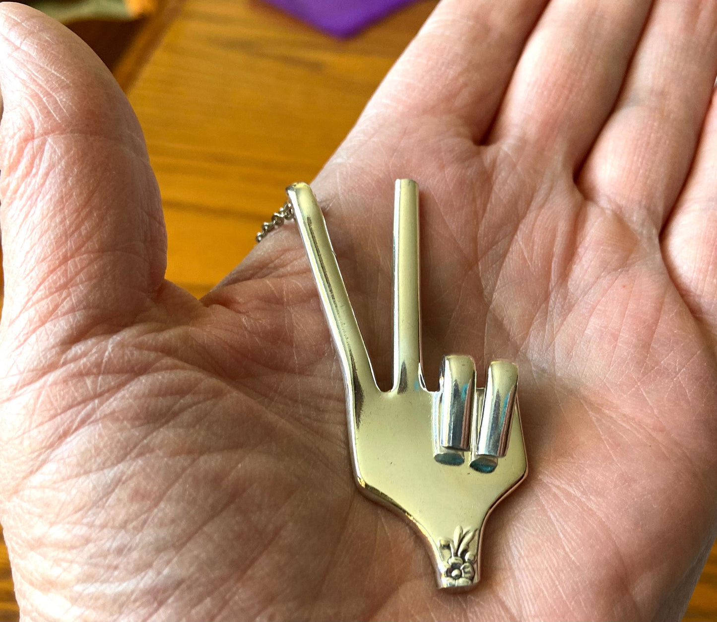 Evening Star Peace Fork Necklace