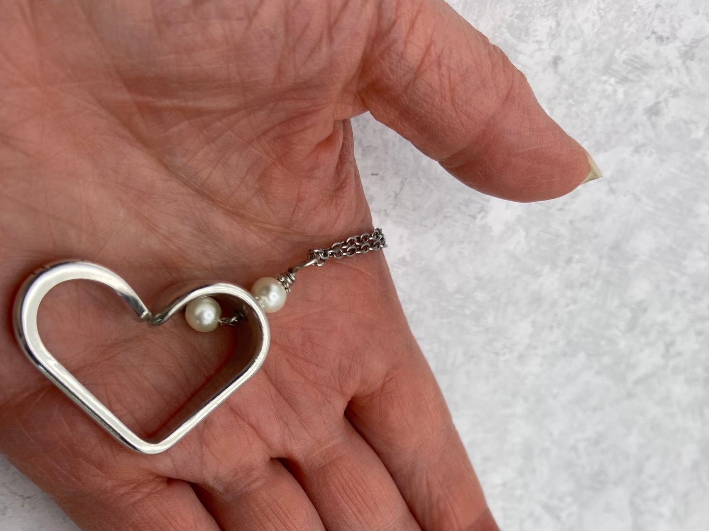 Vintage Silverware Heart Necklace, Lady Hamilton 1932