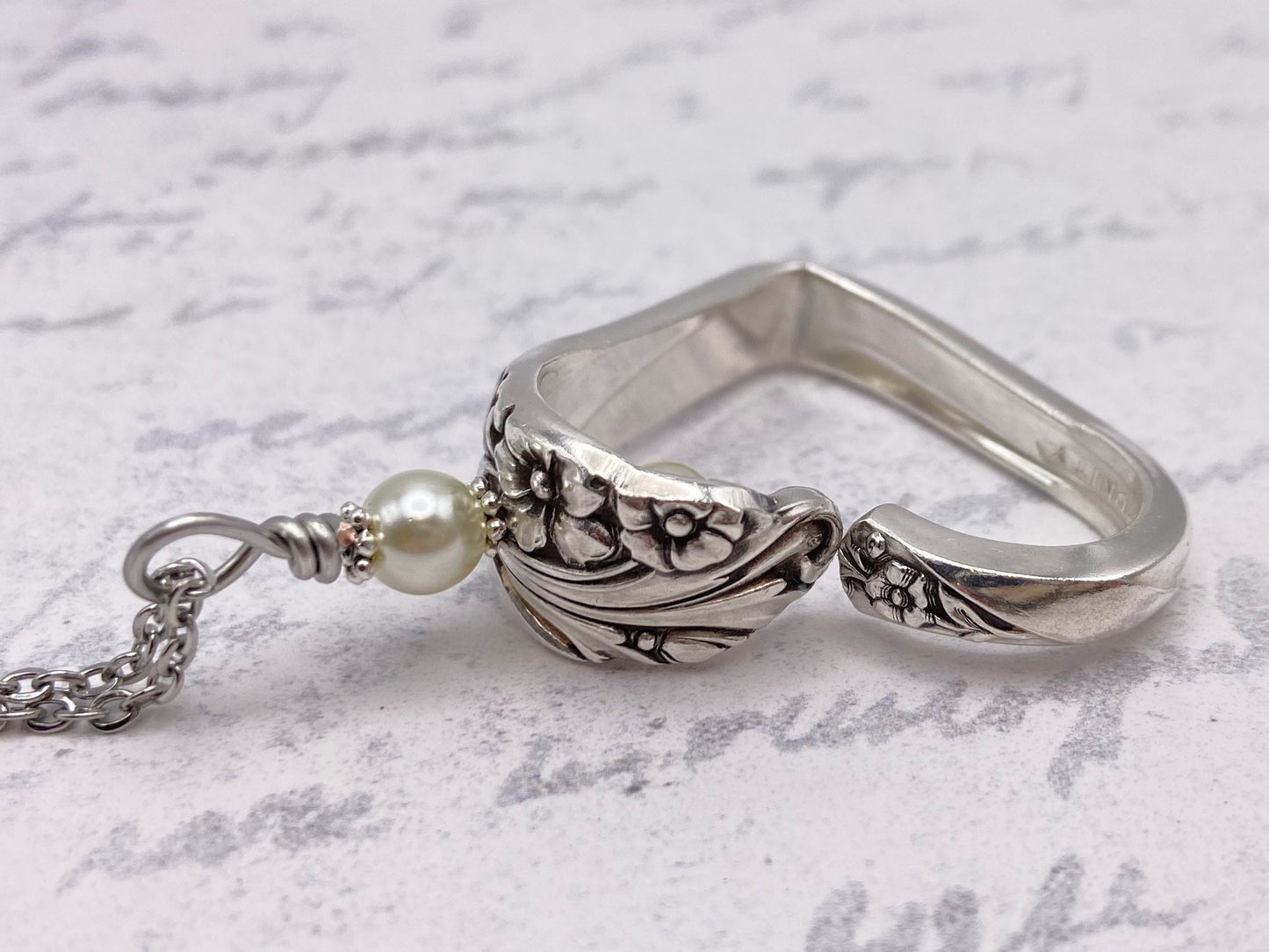 Heart Silverware Necklace, Evening Star 1950 Vintage Spoon Jewelry,Valentines Gift