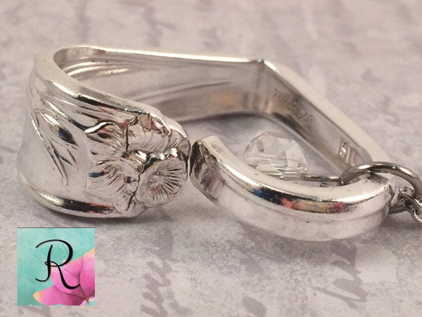 Daffodil Heart Silverware Necklace, Vintage Spoon Jewelry, Valentine's Gift