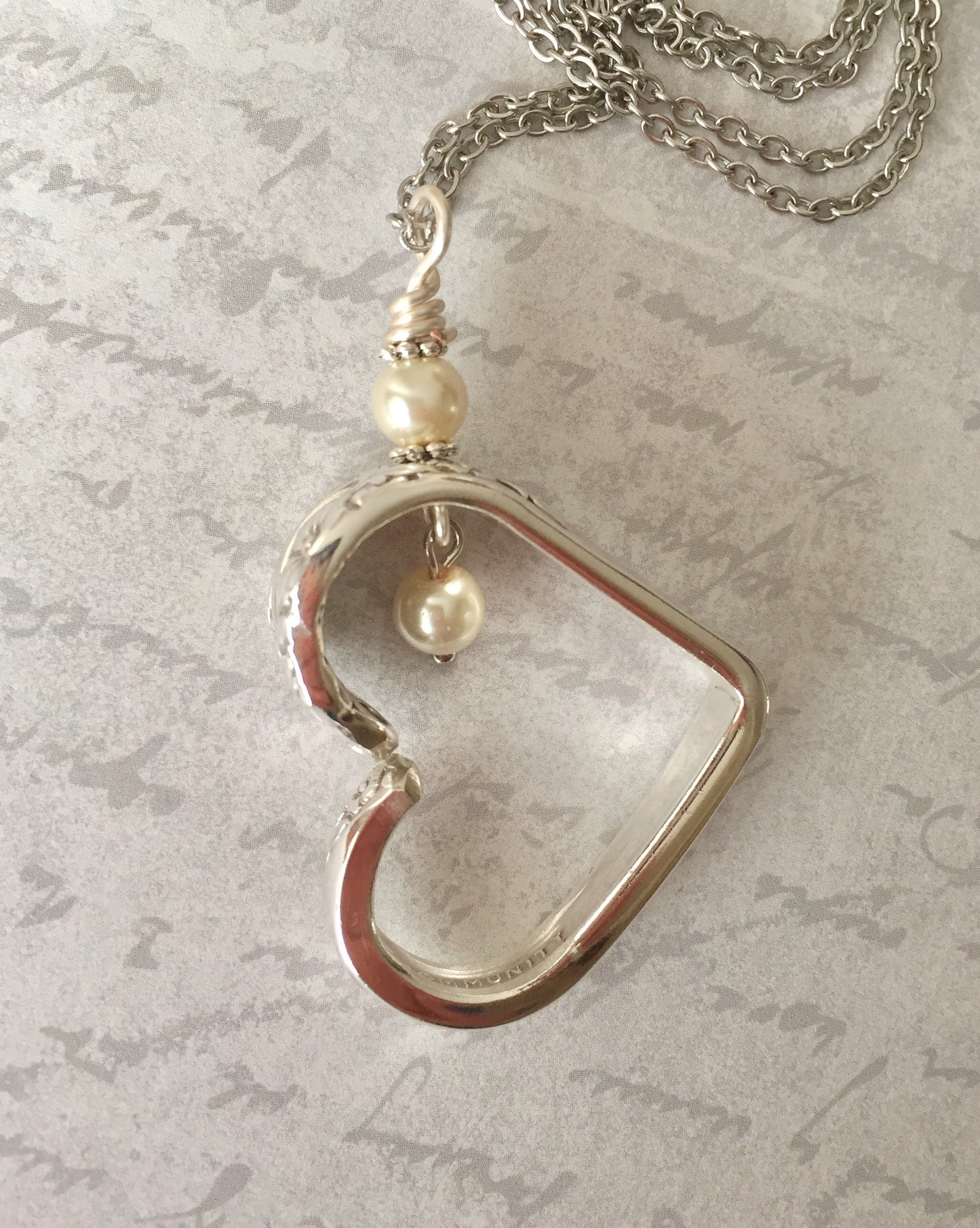 Heart Silverware Necklace, Evening Star 1950 Vintage Spoon Jewelry,Valentines Gift