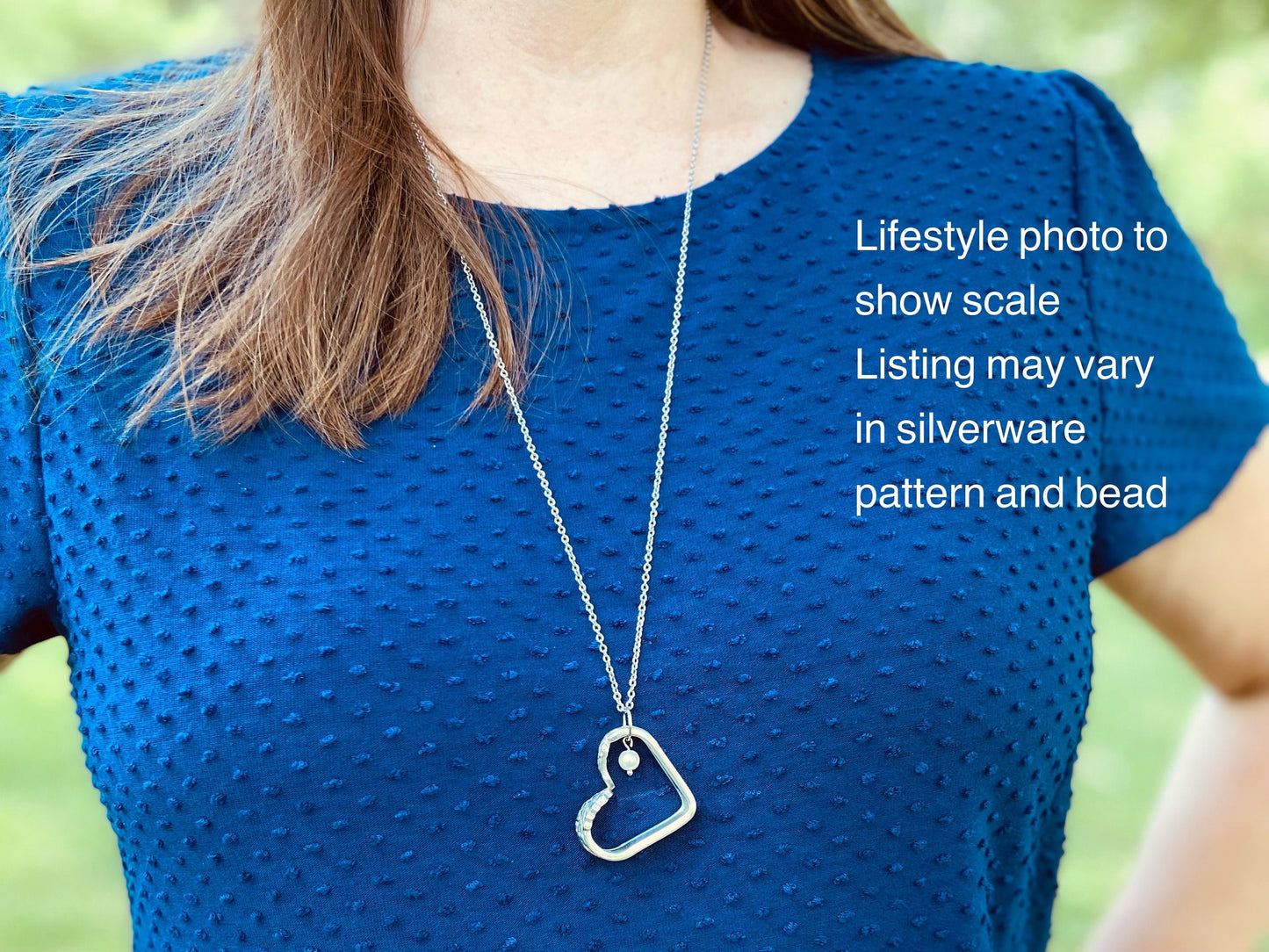 Daffodil Heart Silverware Necklace, Vintage Spoon Jewelry, Valentine's Gift