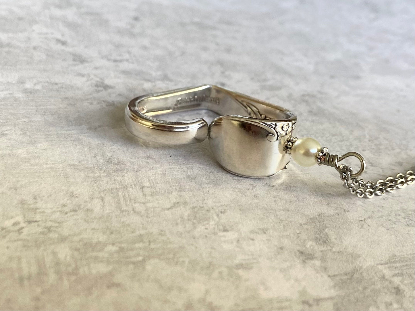 Heart Silverware Necklace, Vintage Bridal Wreath 1950 Spoon Jewelry, Silverware Heart, Valentine Gift