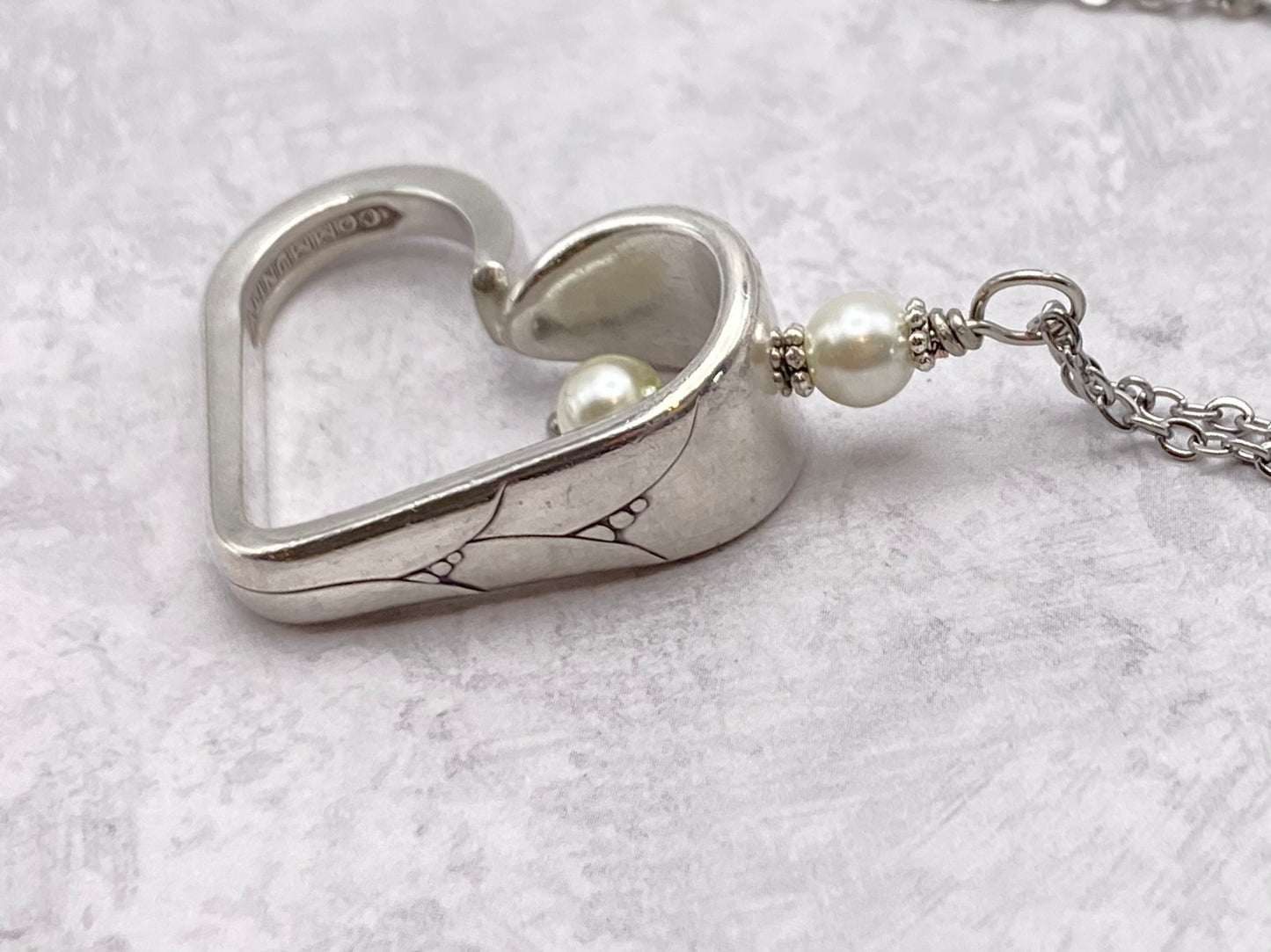 Vintage Silverware Heart Necklace, Lady Hamilton 1932