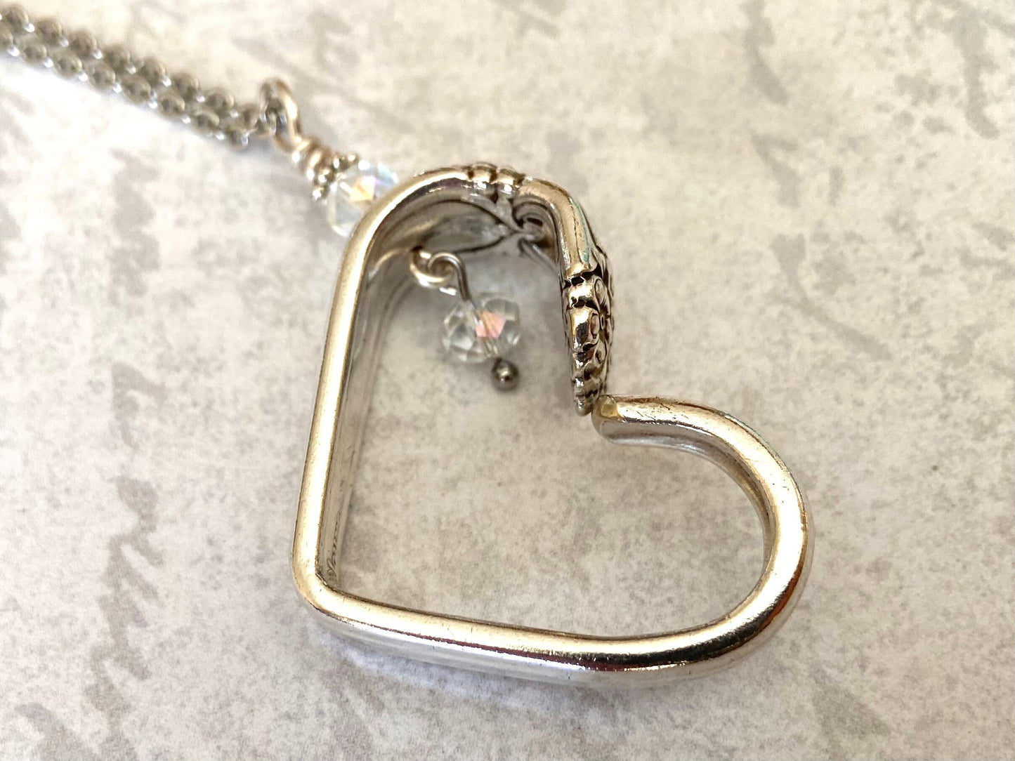 Handmade Heart Silverware Necklace, 1941 Eternally Yours Vintage Spoon Jewelry,