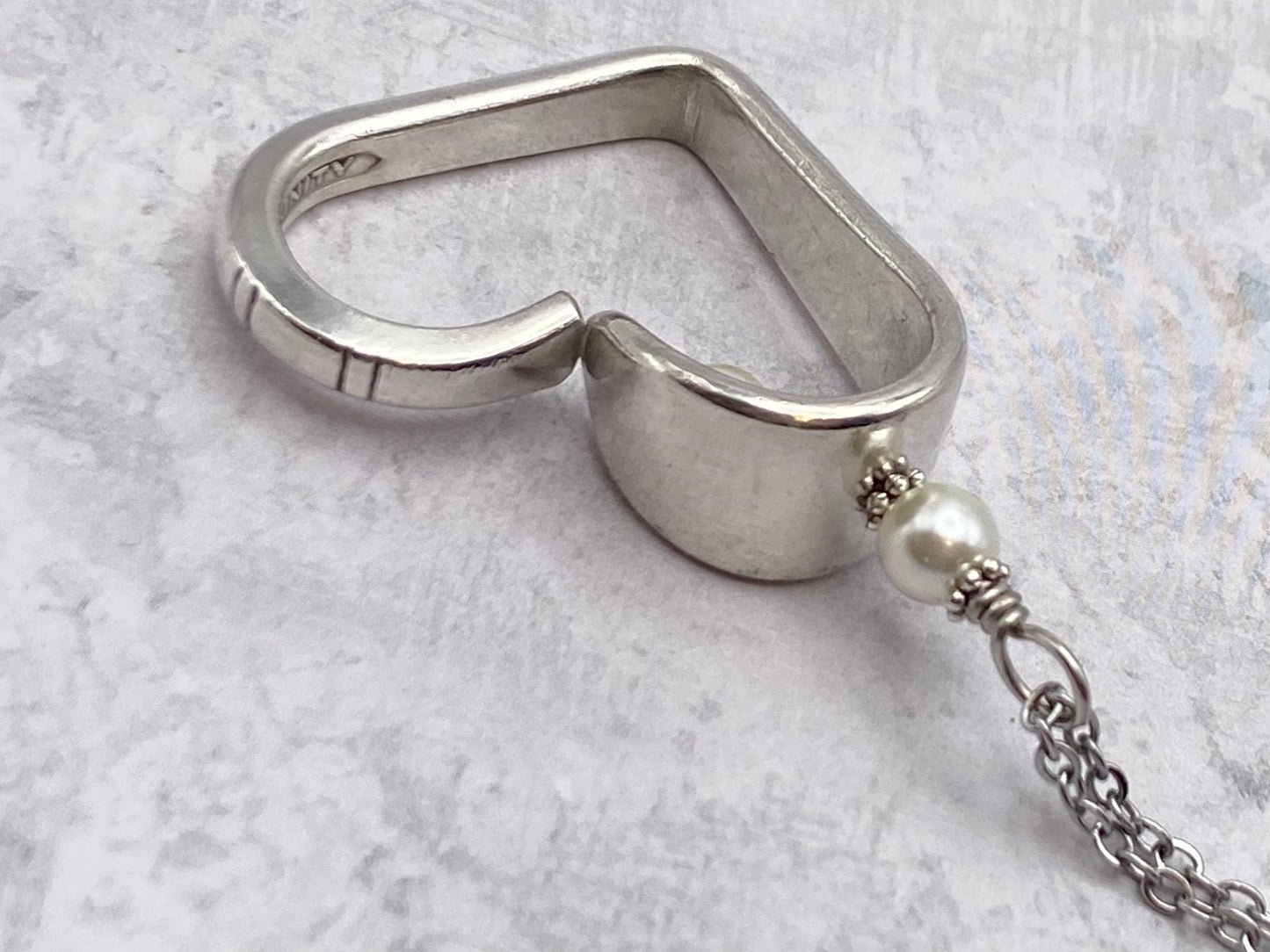 Vintage Silverware Heart Necklace, Lady Hamilton 1932