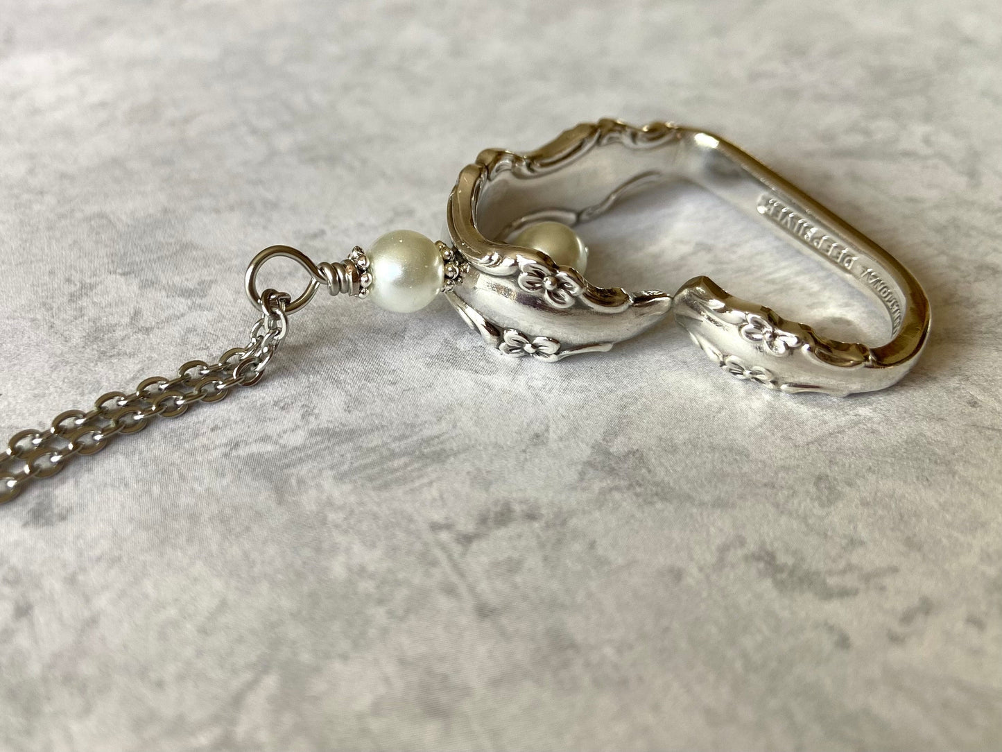 Heart Silverware Necklace, Empress 1969, Handmade Vintage Spoon Jewelry, Gift For Her