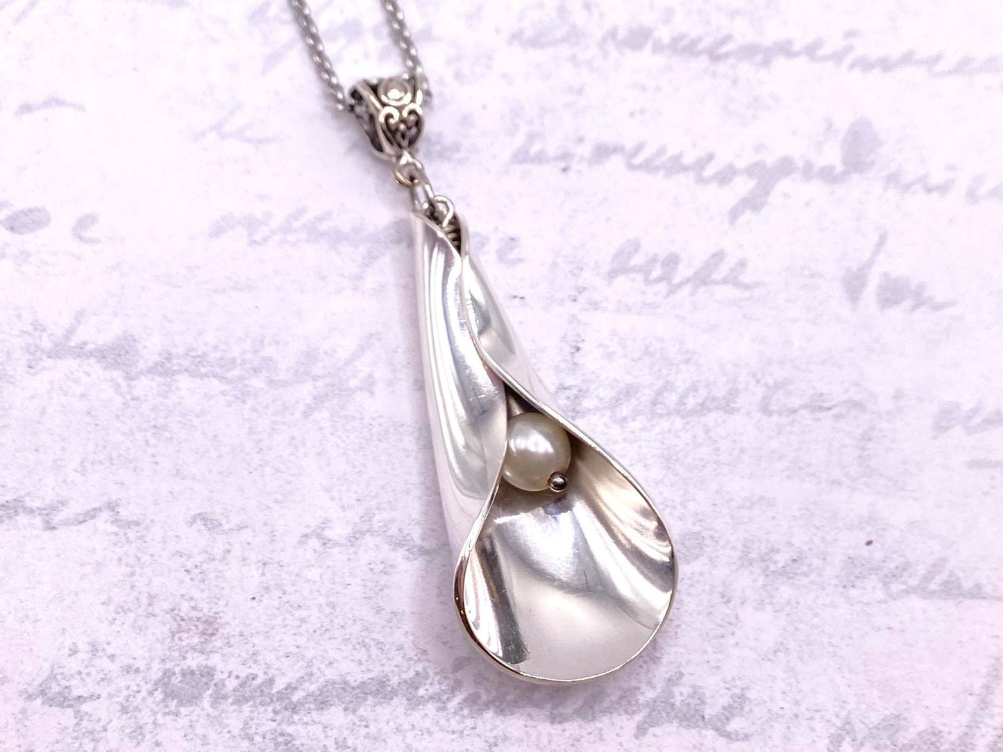 Handmade Spoon Lily Pendant