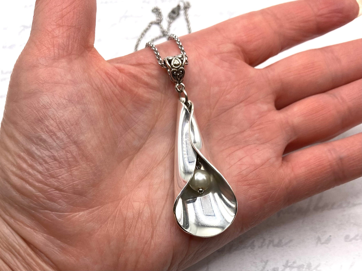 Handmade Spoon Lily Pendant