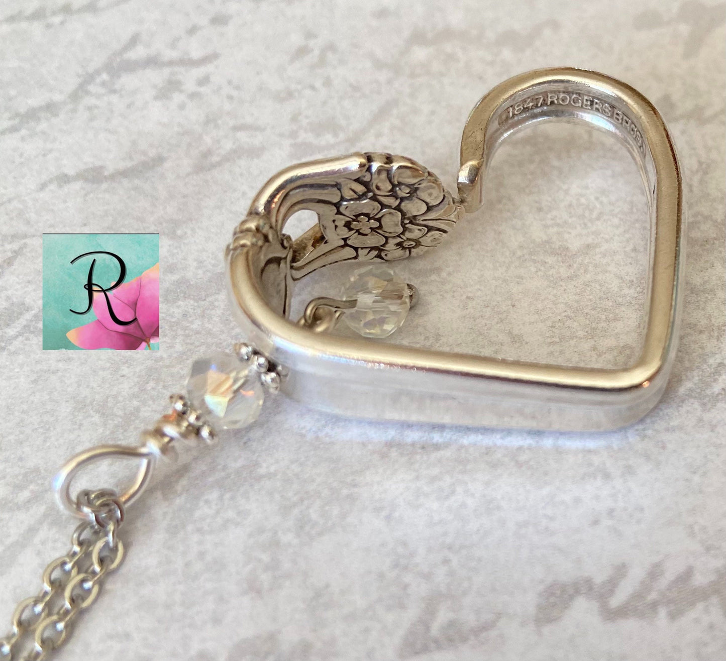 Handmade Heart Silverware Necklace, 1941 Eternally Yours Vintage Spoon Jewelry,