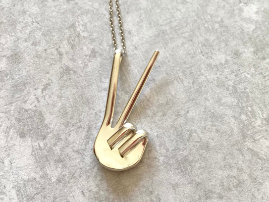 Handmade Peace Fork Necklace