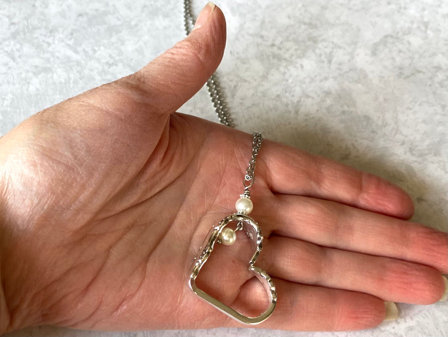 Heart Silverware Necklace, Empress 1969, Handmade Vintage Spoon Jewelry, Gift For Her