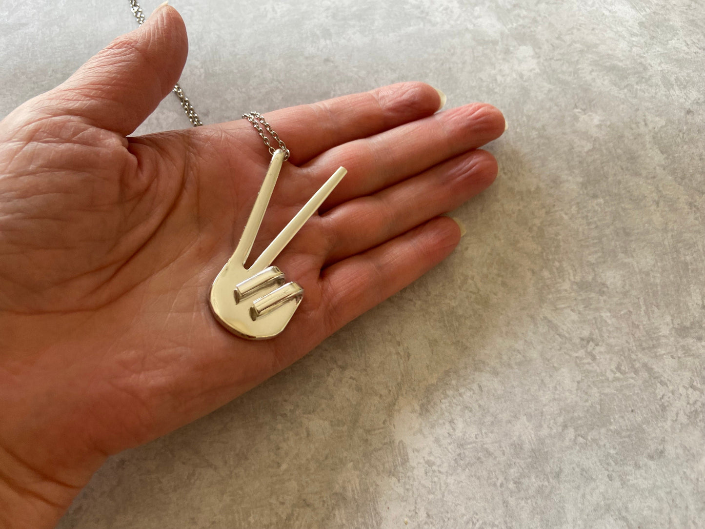 Handmade Peace Fork Necklace